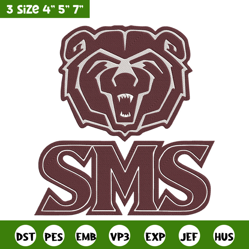 Missouri State logo embroidery design, Sport embroidery, logo sport embroidery, Embroidery design, NCAA embroidery.jpg