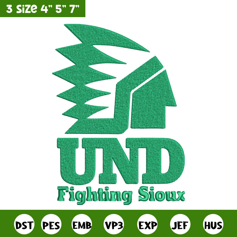 North Dakota logo embroidery design,NCAA embroidery, Embroidery design, Logo sport embroidery,Sport embroidery.jpg
