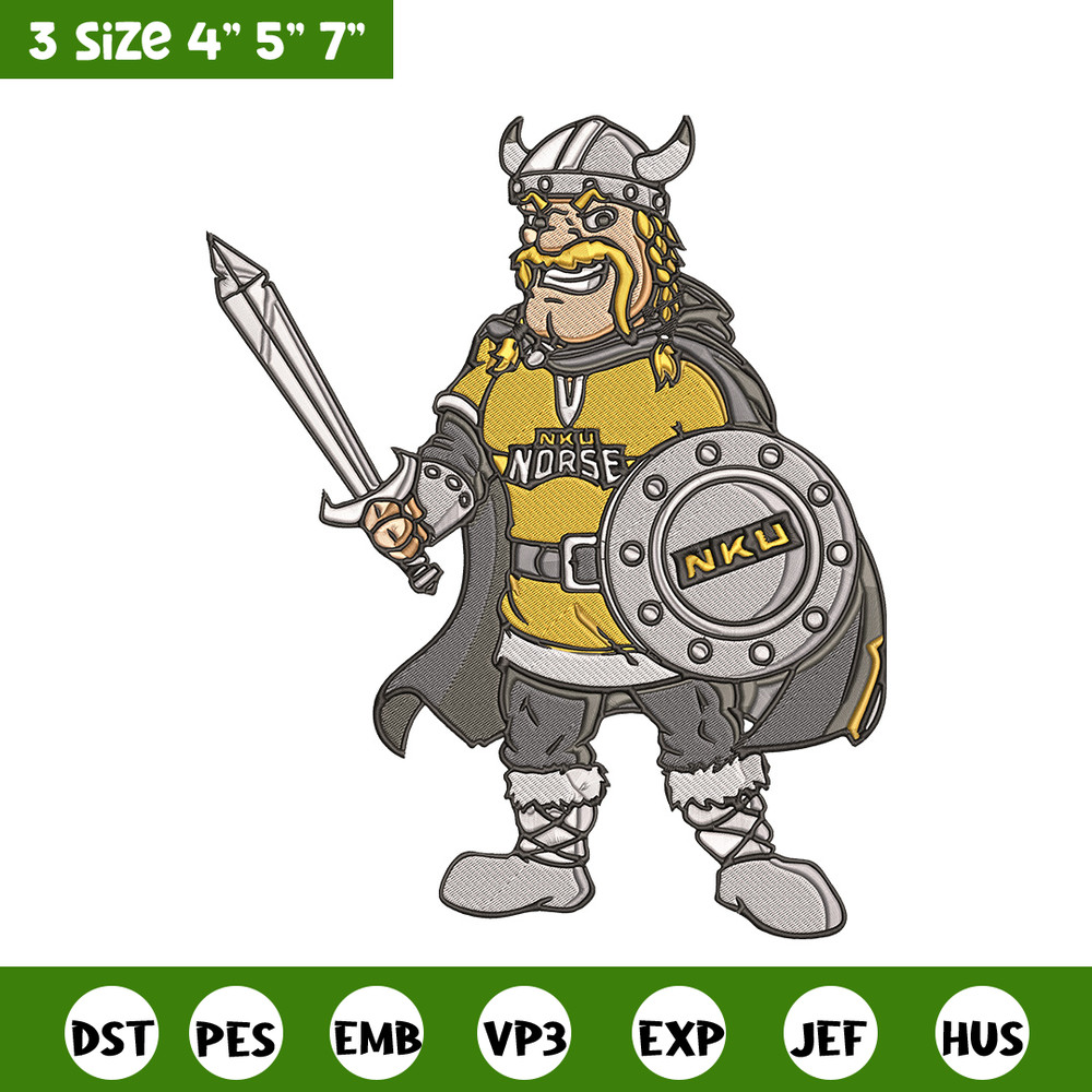 Northern Kentucky mascot embroidery design, NCAA embroidery,Sport embroidery,Logo sport embroidery,Embroidery design.jpg