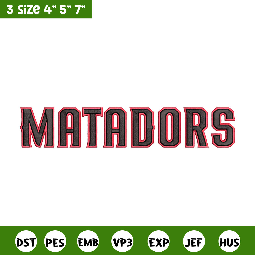 Northridge Matadors logo embroidery design, Sport embroidery, logo sport embroidery,Embroidery design, NCAA embroidery..jpg