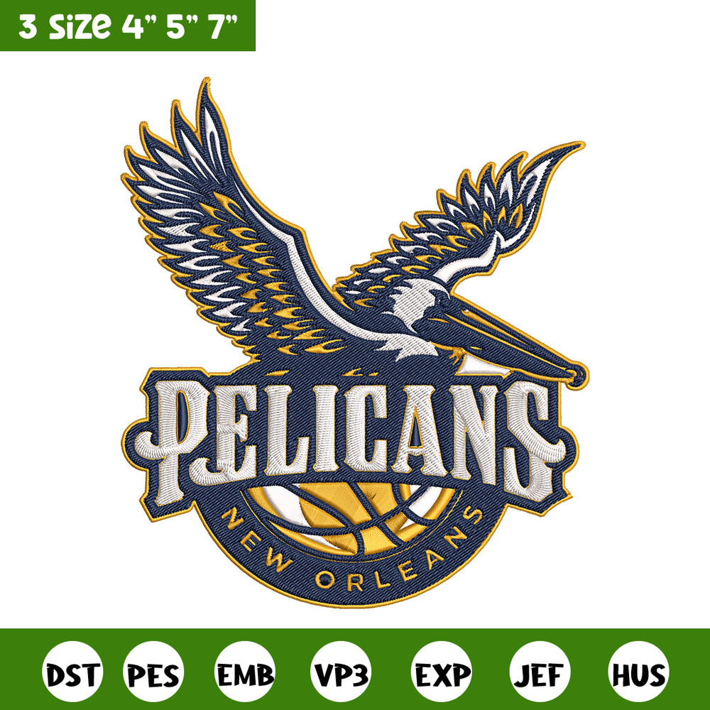 Orleans Pelicans design embroidery design, NBA embroidery, Sport embroidery,Embroidery design, Logo sport embroidery.jpg