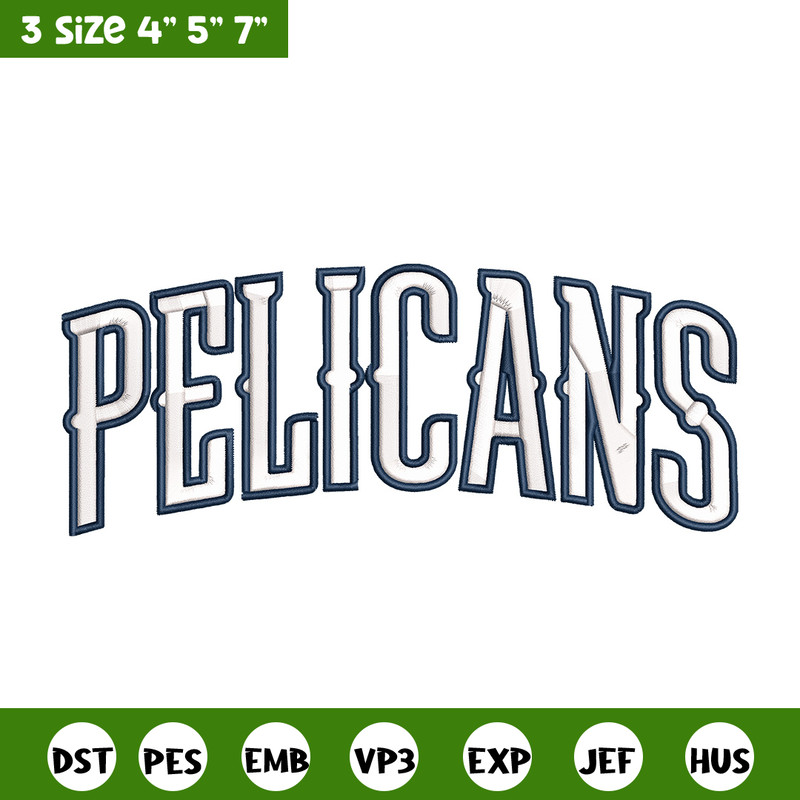 Orleans Pelicans logo embroidery design, NBA embroidery, Sport embroidery,Embroidery design, Logo sport embroidery..jpg
