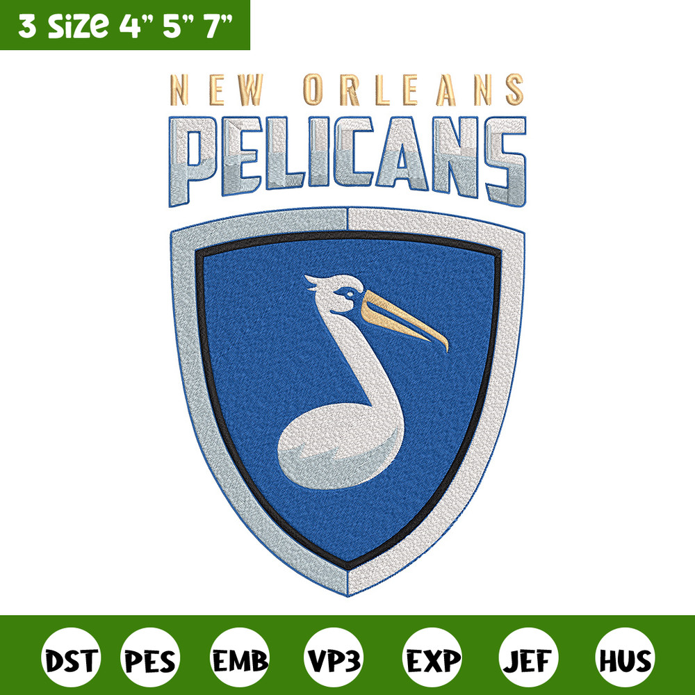 Orleans Pelicans logo embroidery design, NBA embroidery, Sport embroidery,Embroidery design, Logo sport embroidery.jpg