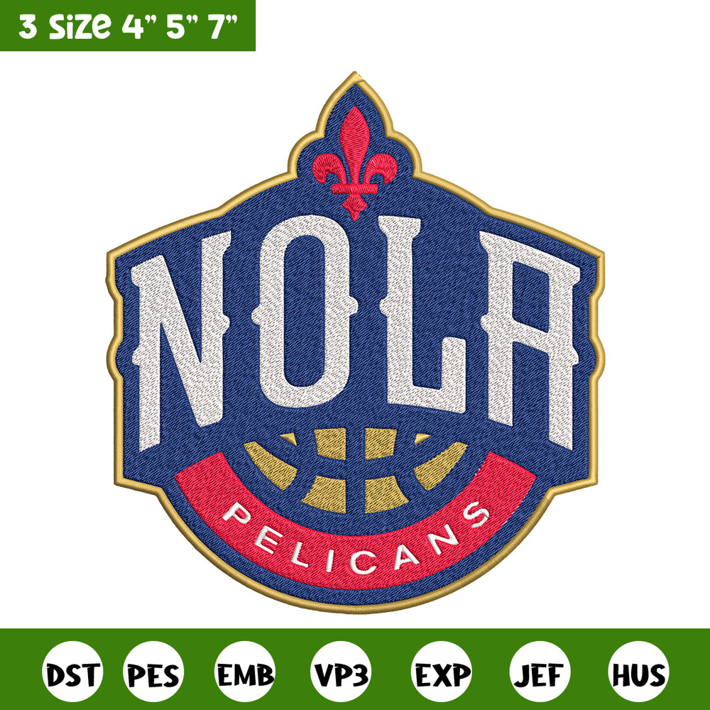 Orleans Pelicans logo embroidery design, NBA embroidery, Sport embroidery,Embroidery design,Logo sport embroidery..jpg