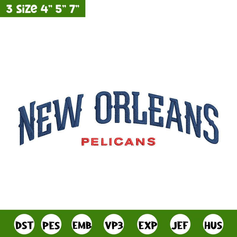 Orleans Pelicans logo embroidery design, NBA embroidery,Sport embroidery, Logo sport embroidery, Embroidery design..jpg