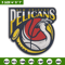 Orleans Pelicans logo embroidery design, NBA embroidery,Sport embroidery,Embroidery design,Logo sport embroidery.jpg