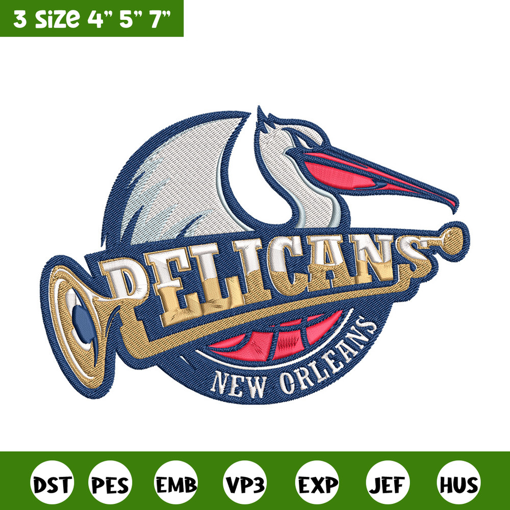 Orleans Pelicans logo embroidery design,NBA embroidery,Sport embroidery, Embroidery design, Logo sport embroidery.jpg