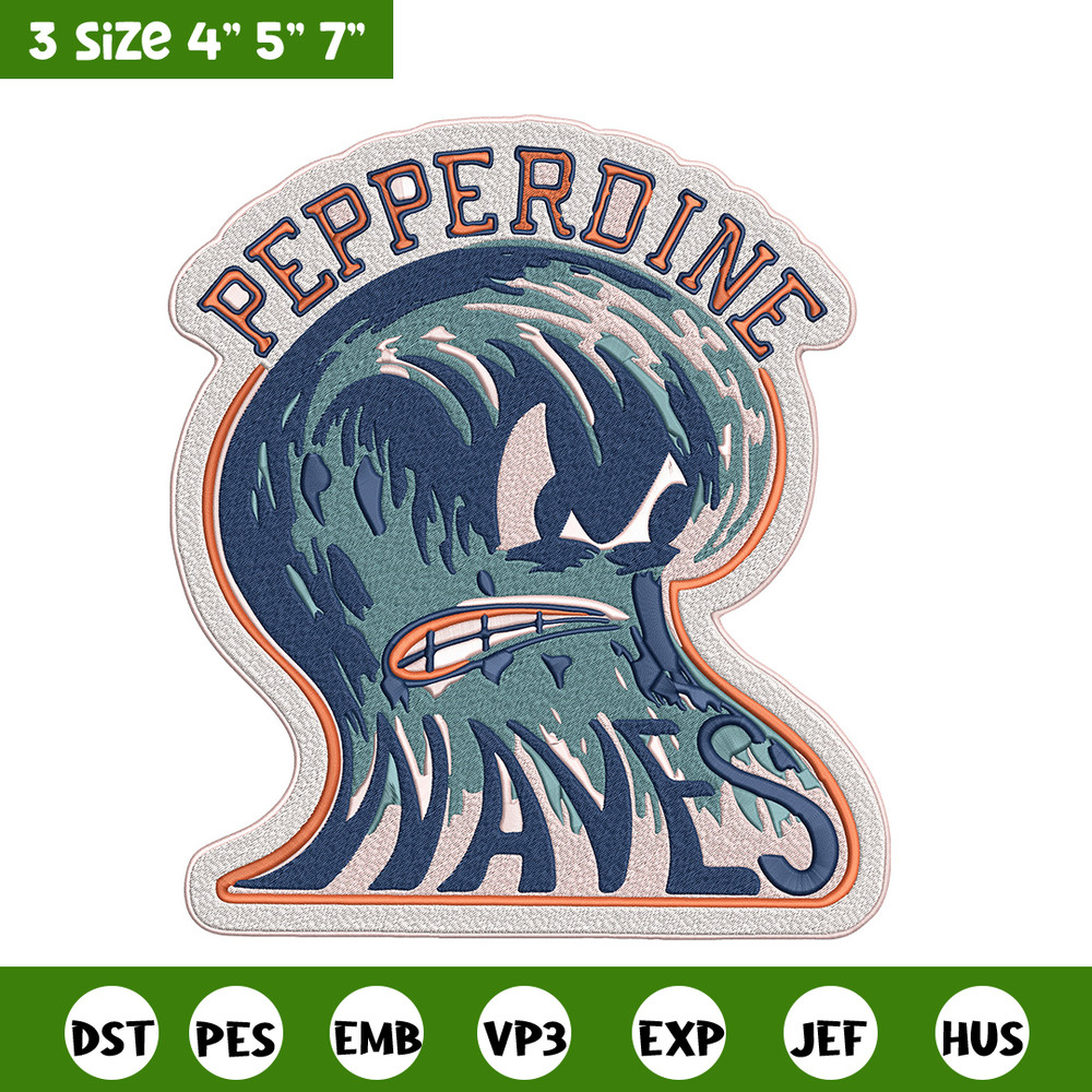Pepperdine Waves logo embroidery design, Sport embroidery, logo sport embroidery,Embroidery design, NCAA embroidery.jpg