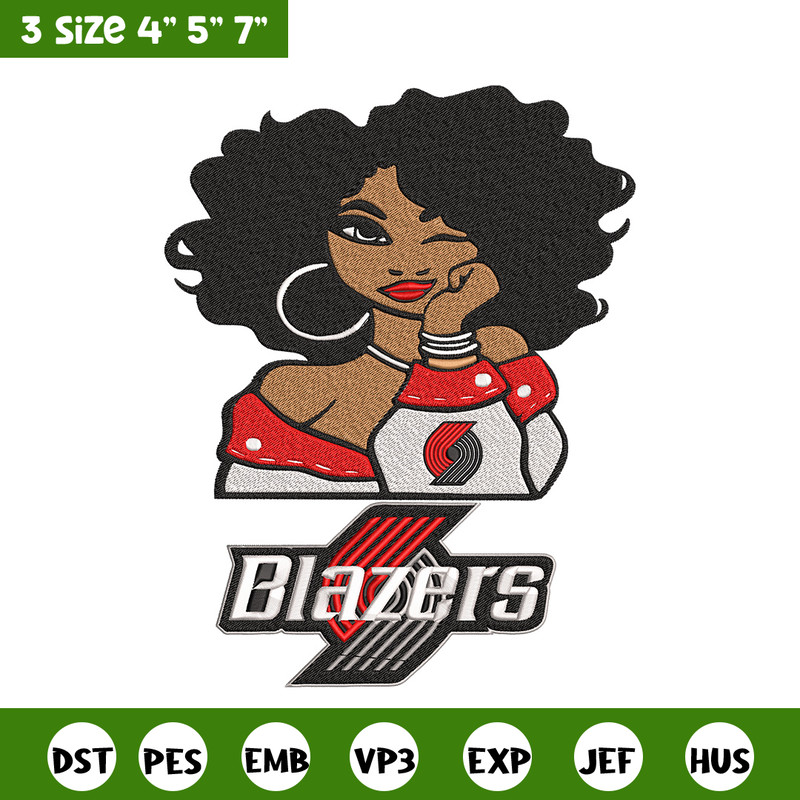 Portland Trail Blazers girl embroidery design,NBA embroidery,Sport embroidery,Embroidery design, Logo sport embroidery.jpg