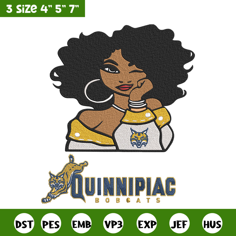 Quinnipiac University girl embroidery design, NCAA embroidery, Embroidery design, Logo sport embroidery,Sport embroidery.jpg