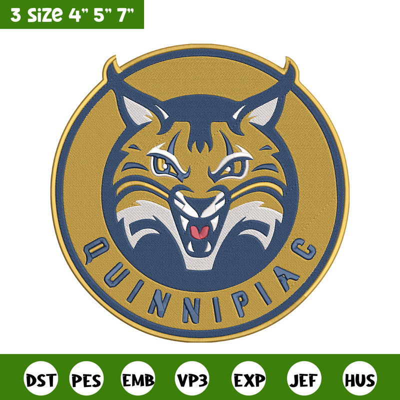 Quinnipiac University logo embroidery design, NCAA embroidery,Sport embroidery,Logo sport embroidery, Embroidery design.jpg