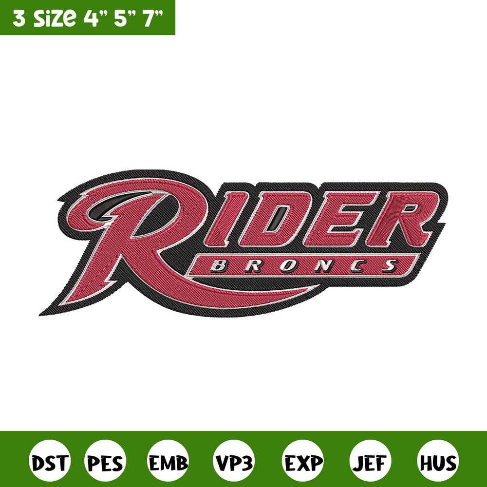 Rider University logo embroidery design, NCAA embroidery, Embroidery design,Logo sport embroidery,Sport embroidery.jpg