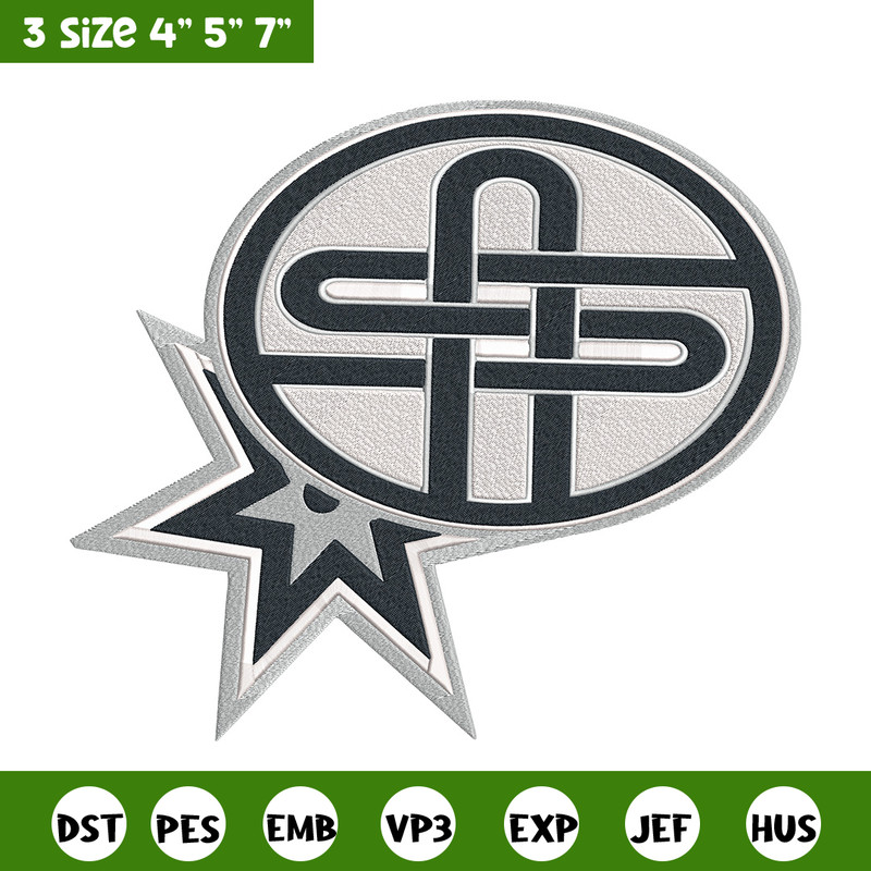 San Antonio Spurs logo embroidery design, NBA embroidery,Embroidery design,Logo sport embroidery, Sport embroidery..jpg