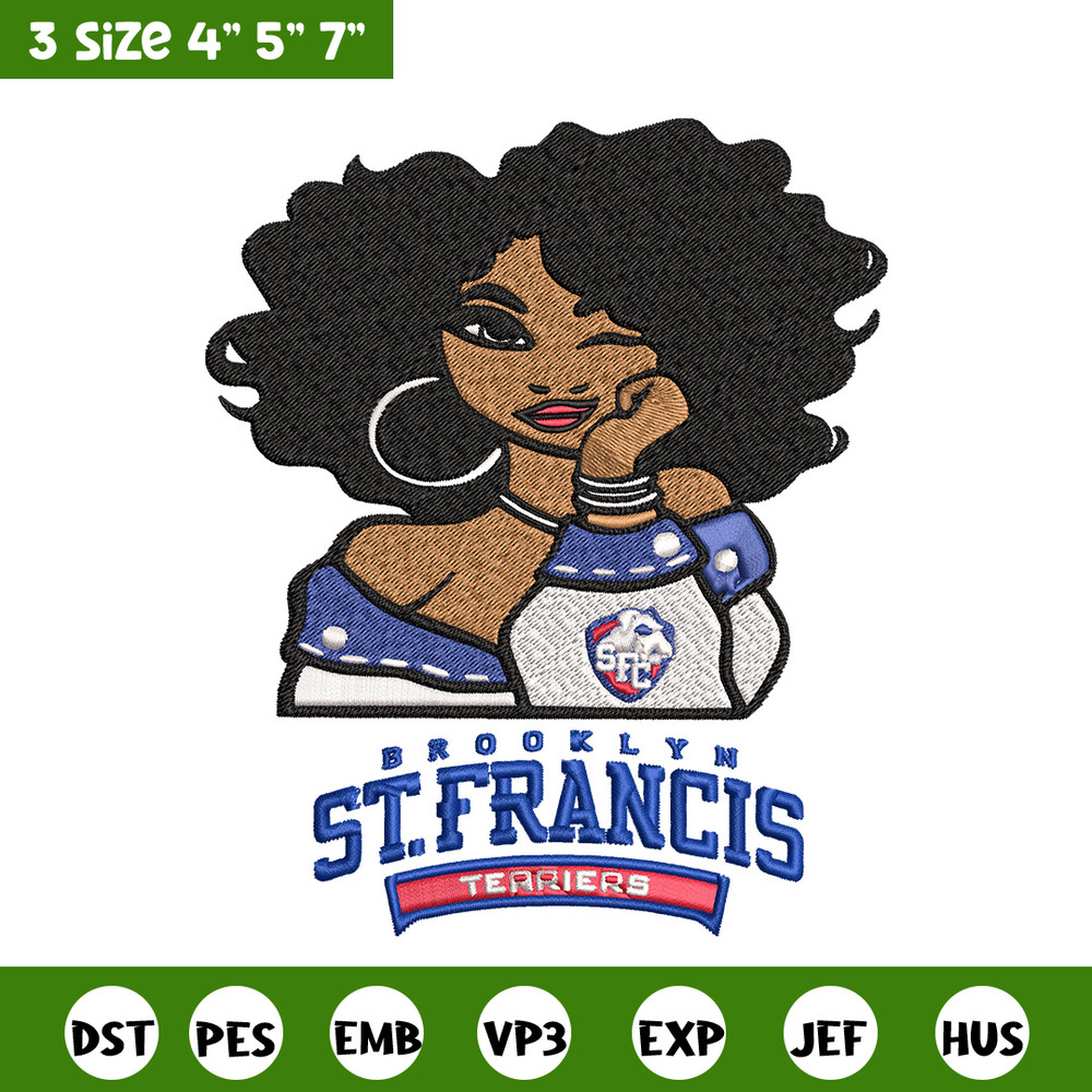 St Francis Brooklyn girl embroidery design, NCAA embroidery, Embroidery design, Logo sport embroidery, Sport embroidery.jpg