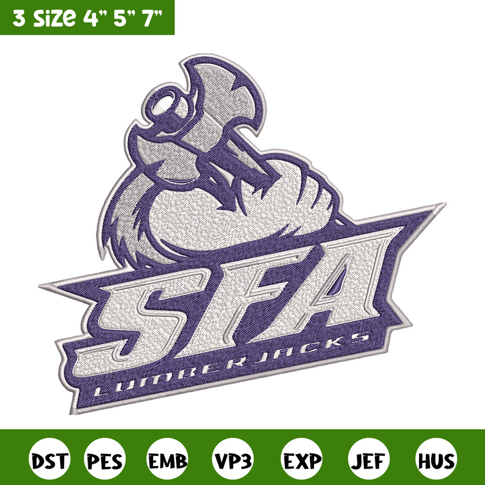 Stephen F Austin State logo embroidery design, NCAA embroidery, Sport embroidery,Logo sport embroidery,Embroidery design.jpg