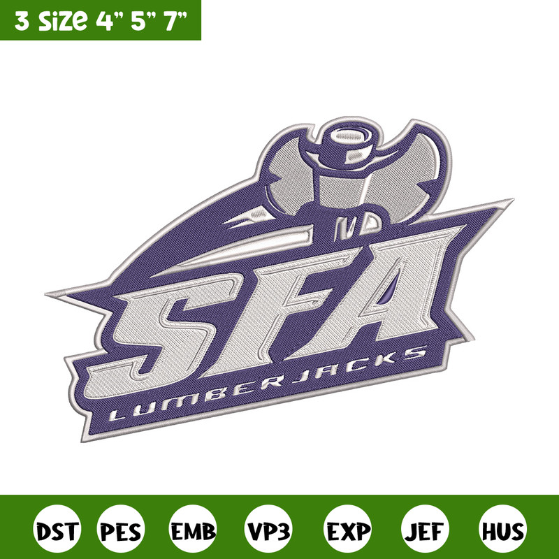 Stephen F. Austin logo embroidery design, NCAA embroidery, Sport embroidery, Embroidery design, Logo sport embroidery.jpg