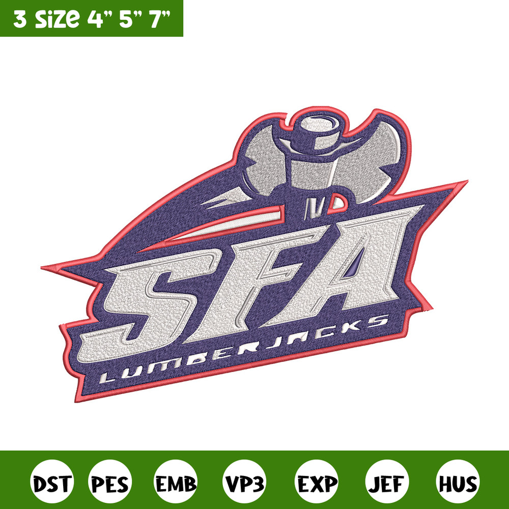 Stephen F. Austin logo embroidery design,NCAA embroidery, Embroidery design, Logo sport embroidery, Sport embroidery..jpg