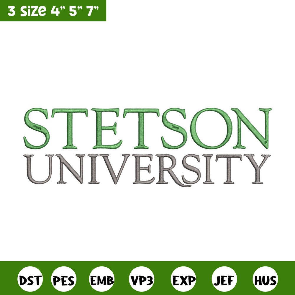 Stetson University logo embroidery design,NCAA embroidery, Sport embroidery,logo sport embroidery,Embroidery design.jpg