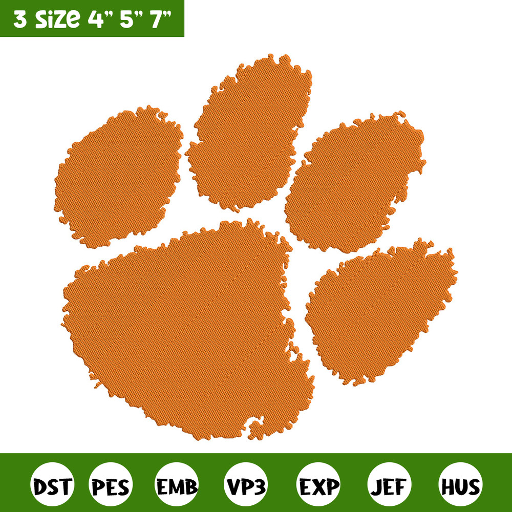 Tiger Paws logo embroidery design, NCAA embroidery, Sport embroidery,Logo sport embroidery,Embroidery design.jpg