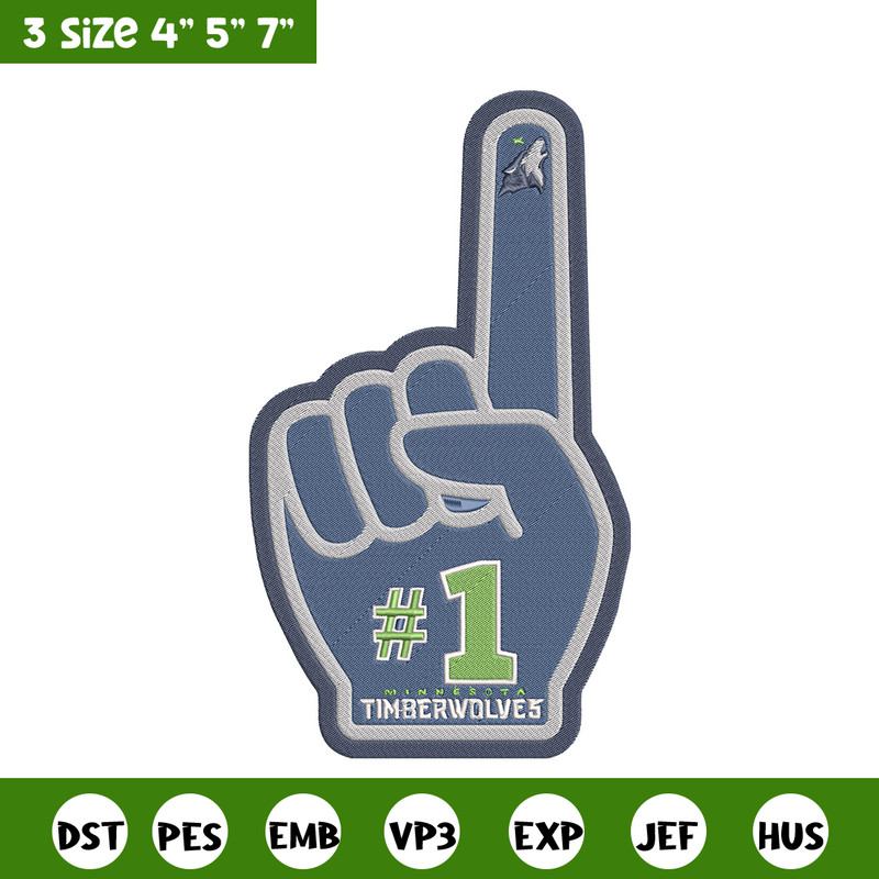 Timberwolves no 1 embroidery design, NBA embroidery, Sport embroidery, Embroidery design,Logo sport embroidery.jpg