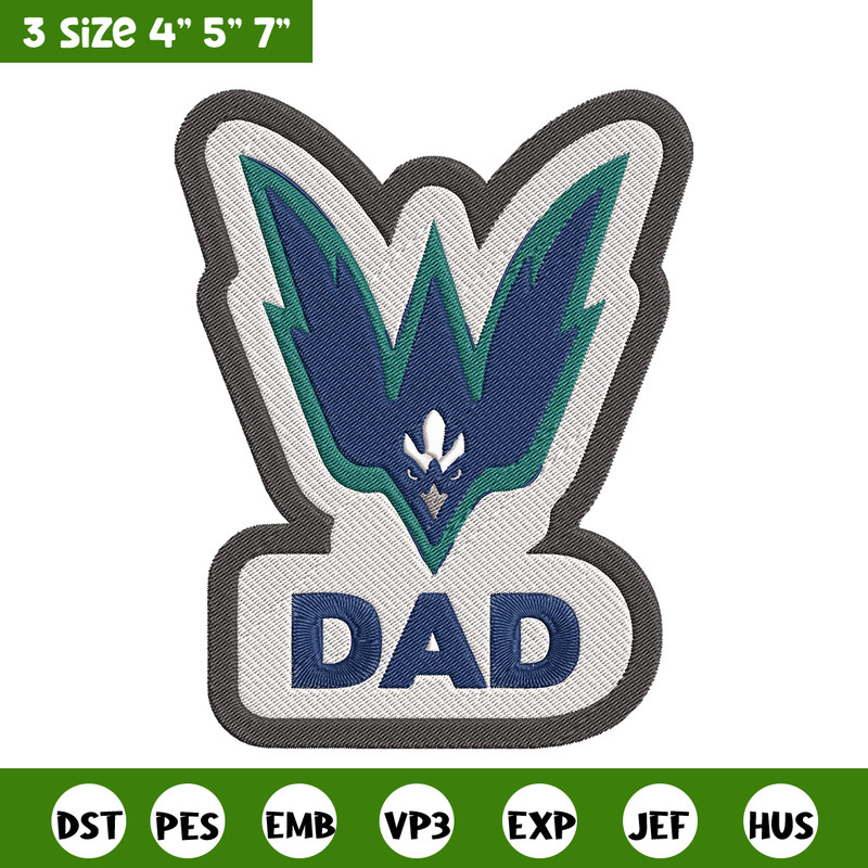Uncw dad logo embroidery design, NCAA embroidery,Sport embroidery,Logo sport embroidery,Embroidery design.jpg