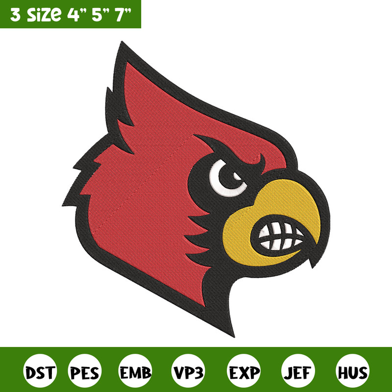 University Louisville logo embroidery design, NCAA embroidery, Sport embroidery,Logo sport embroidery,Embroidery design.jpg