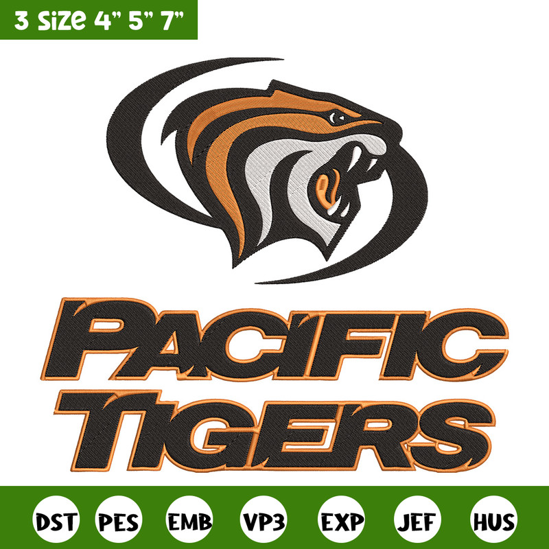 University of Pacific logo embroidery design, NCAA embroidery,Sport embroidery, Embroidery design, Logo sport embroidery.jpg