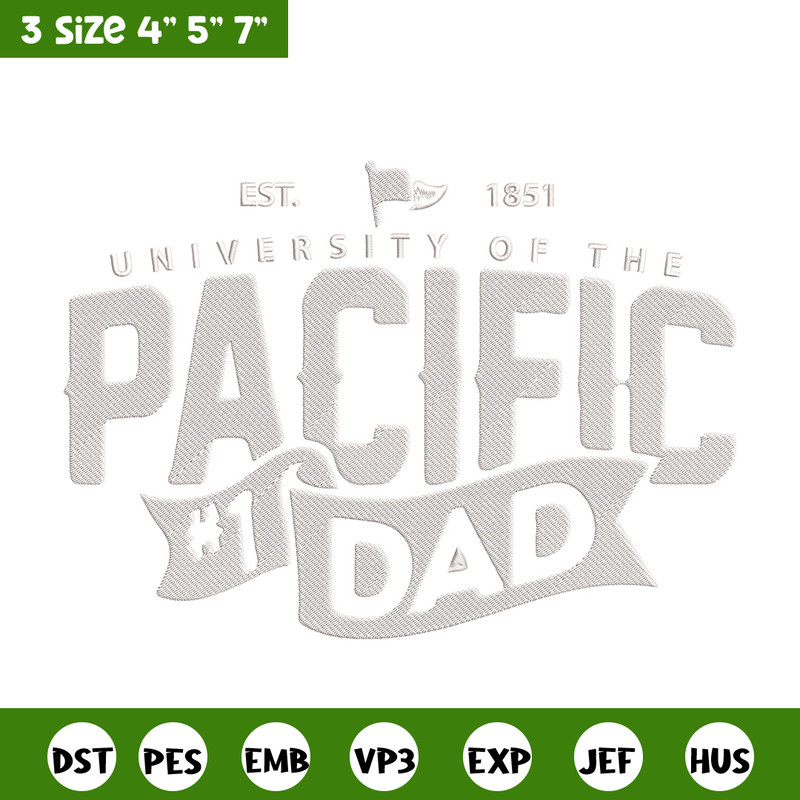 University of Pacific logo embroidery design, Sport embroidery, logo sport embroidery,Embroidery design, NCAA embroidery.jpg