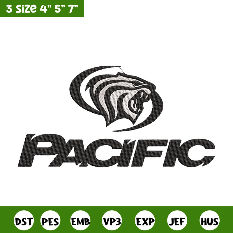 University of the Pacific embroidery design, NCAA embroidery, Sport embroidery,logo sport embroidery,Embroidery design.jpg