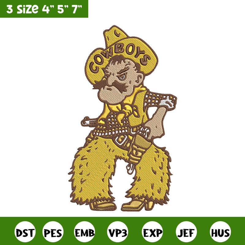 University of Wyoming logo embroidery design, NCAA embroidery,Sport embroidery, Logo sport embroidery,Embroidery design..jpg