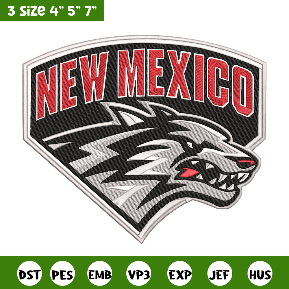 UNM Lobos mascot embroidery design, NCAA embroidery, Sport embroidery, logo sport embroidery, Embroidery design.jpg
