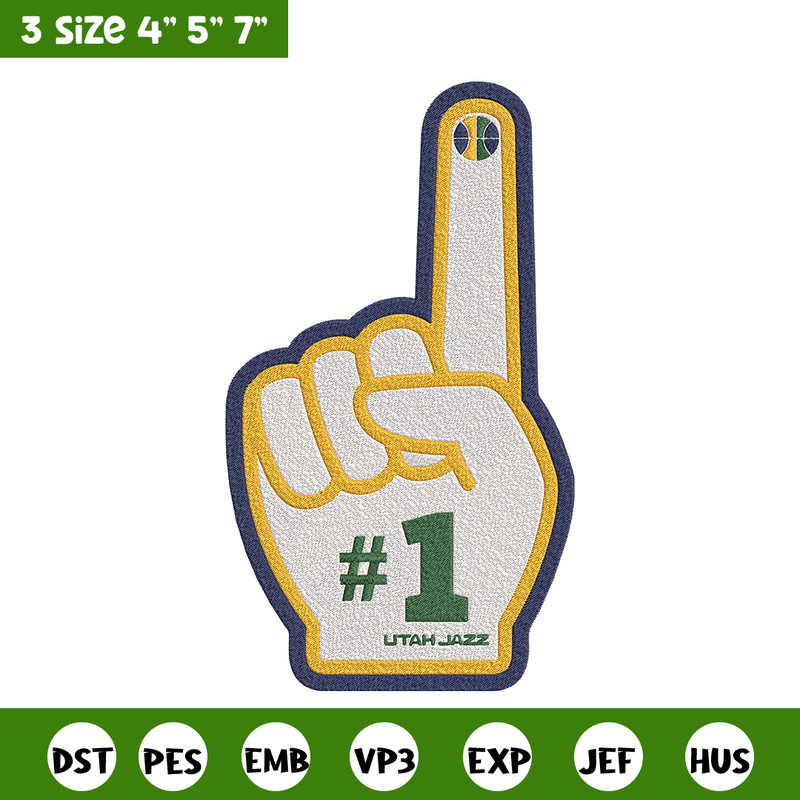 Utah Jazz no 1 embroidery design, NBA embroidery, Sport embroidery, Embroidery design, Logo sport embroidery.jpg