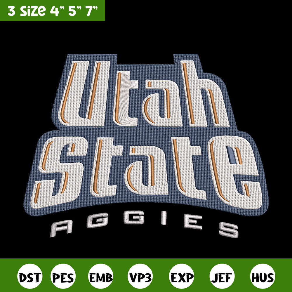 Utah State logo embroidery design, NCAA embroidery,Sport embroidery, Logo sport embroidery, Embroidery design.jpg