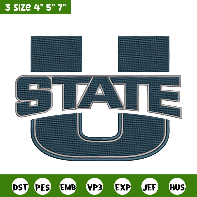 Utah State logo embroidery design, NCAA embroidery,Sport embroidery,Logo sport embroidery,Embroidery design.jpg