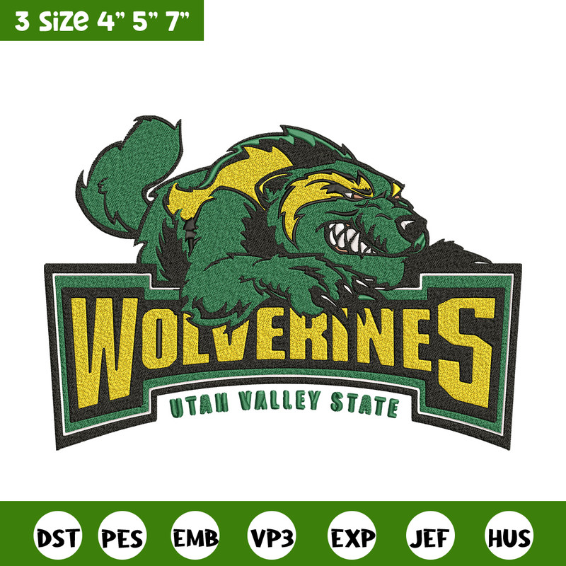 Utah Valley Wolverines logo embroidery design,NCAA embroidery,Embroidery design, Logo sport embroidery, Sport embroidery.jpg