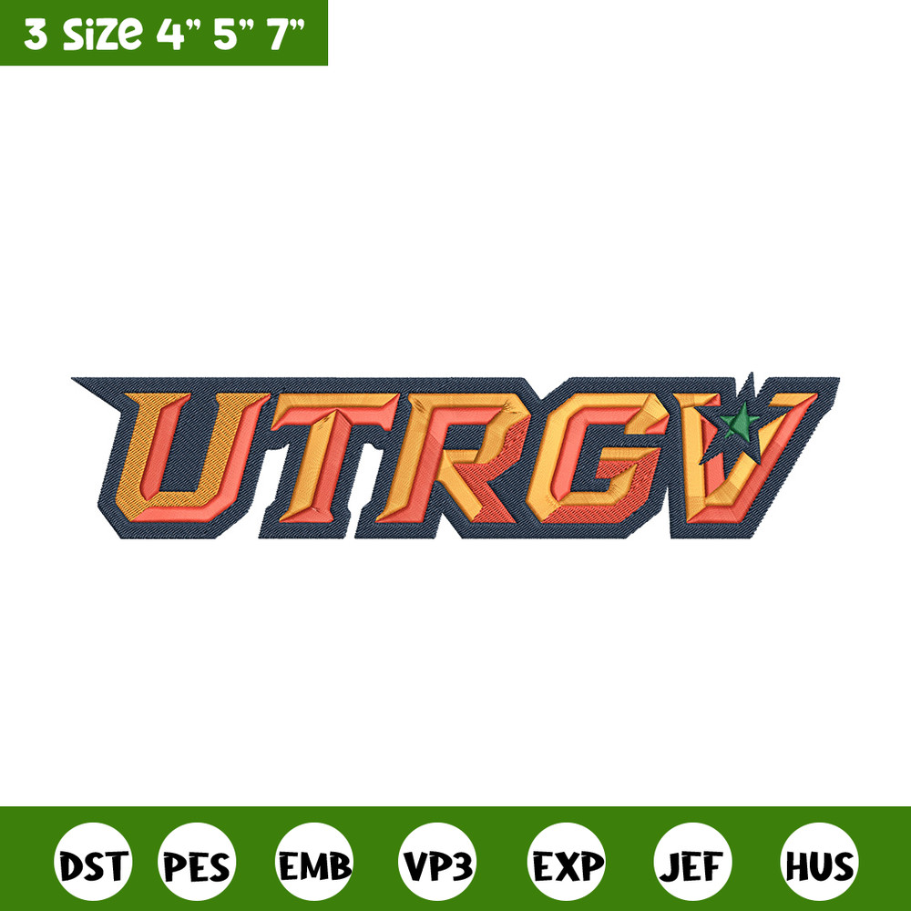 UTRGV Vaqueros logo embroidery design, NCAA embroidery, Sport embroidery, logo sport embroidery, Embroidery design.jpg