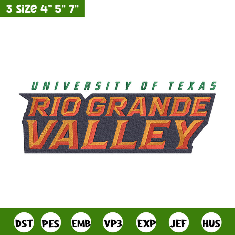 UTRGV Vaqueros Logo embroidery design, NCAA embroidery,Sport embroidery,logo sport embroidery,Embroidery design..jpg