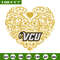 VCU Rams heart embroidery design, NCAA embroidery, Sport embroidery, logo sport embroidery, Embroidery design.jpg