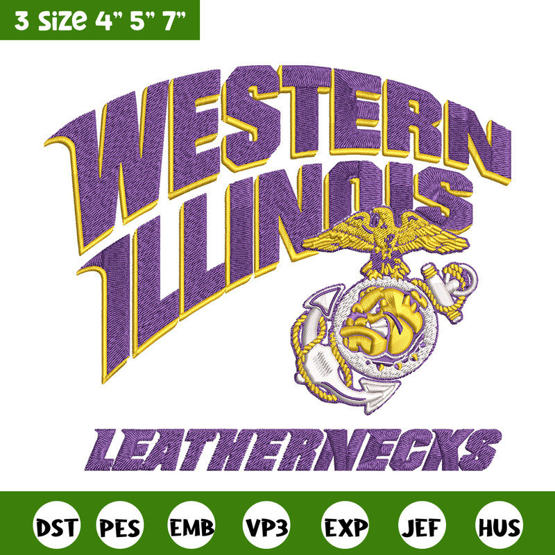 Western Illinois logo embroidery design, NCAA embroidery, Sport embroidery, logo sport embroidery, Embroidery design.jpg