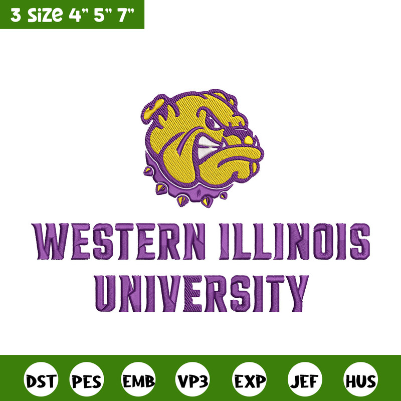 Western Illinois logo embroidery design, NCAA embroidery,Sport embroidery,Logo sport embroidery,Embroidery design.jpg