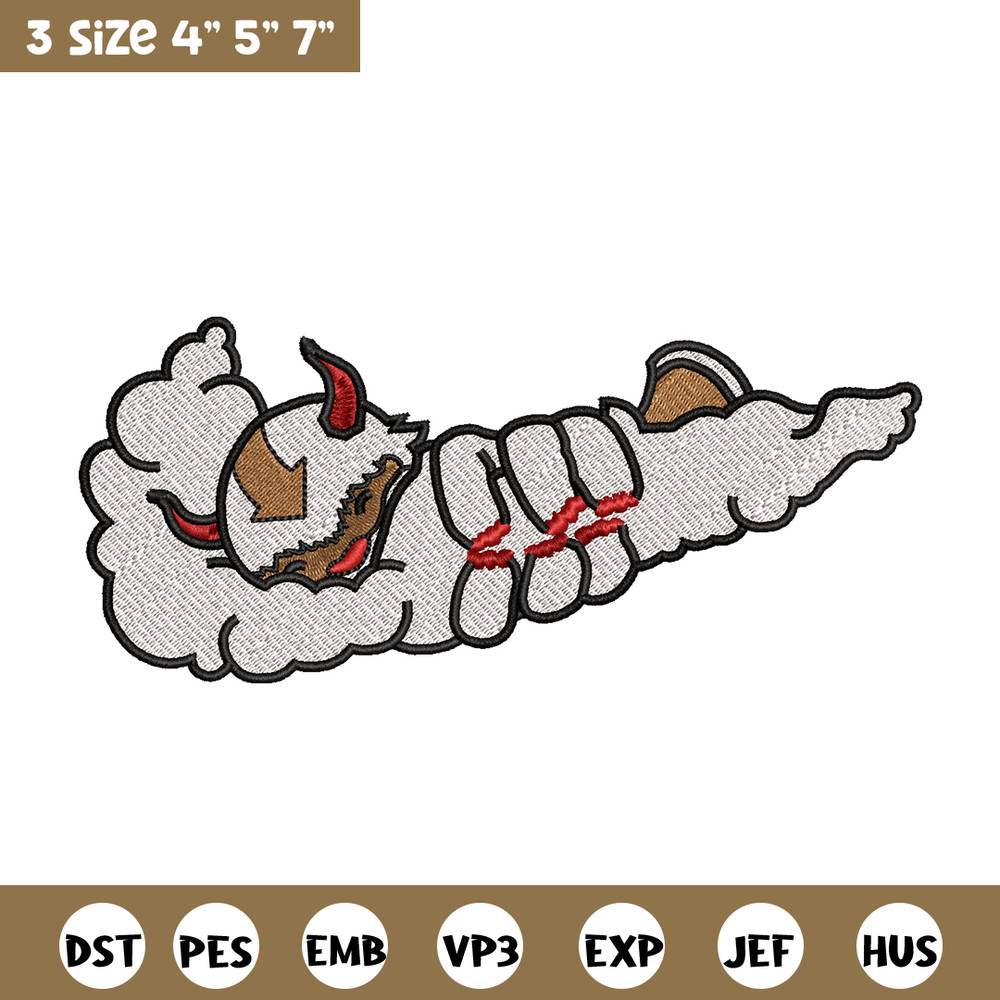 Appa x Nike embroidery design, avatar cartoon embroidery, nike design, Logo shirt, cartoon shirt, digital download.jpg