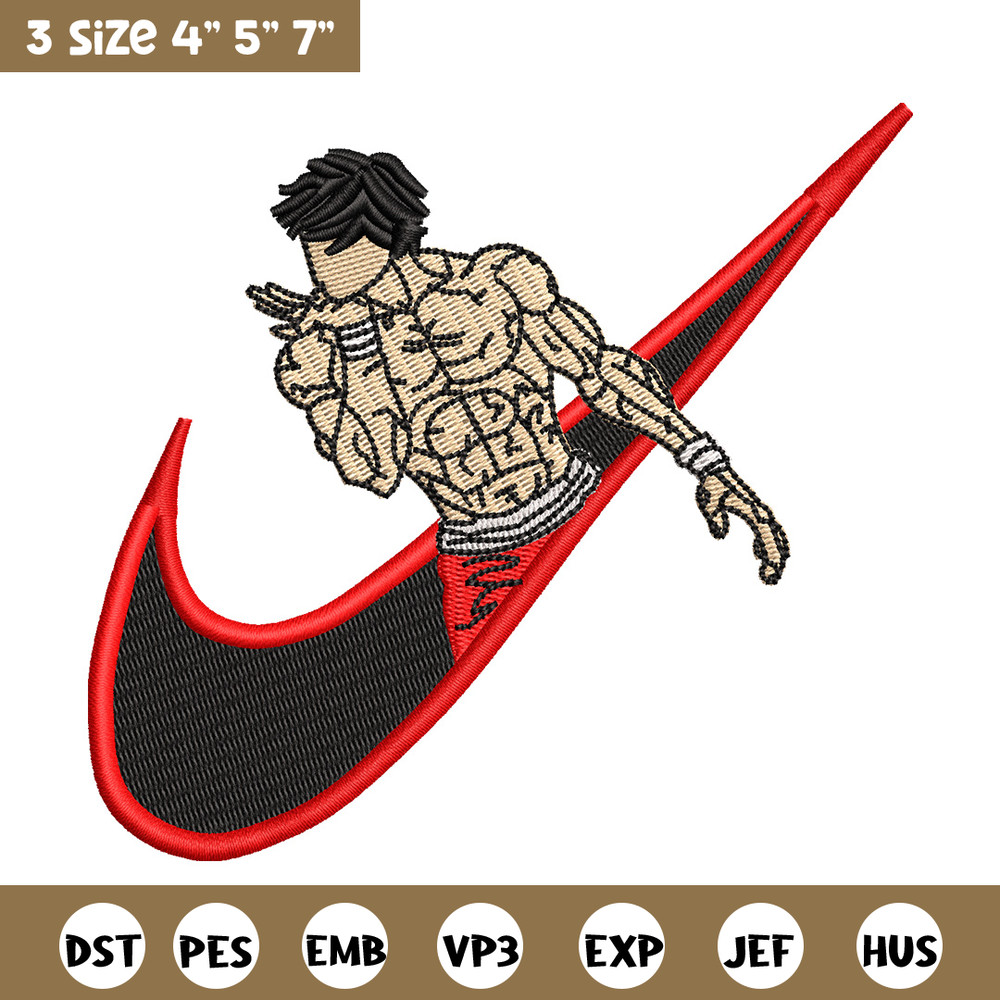 Baki x nike embroidery design, Baki embroidery, Nike design, Embroidery shirt, Embroidery file, Digital download.jpg