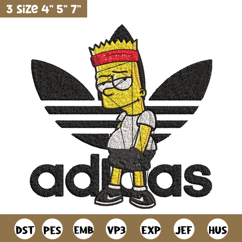 Bart adidas Embroidery Design, Adidas Embroidery, Embroidery File, Brand Embroidery, Logo shirt, Digital download.jpg