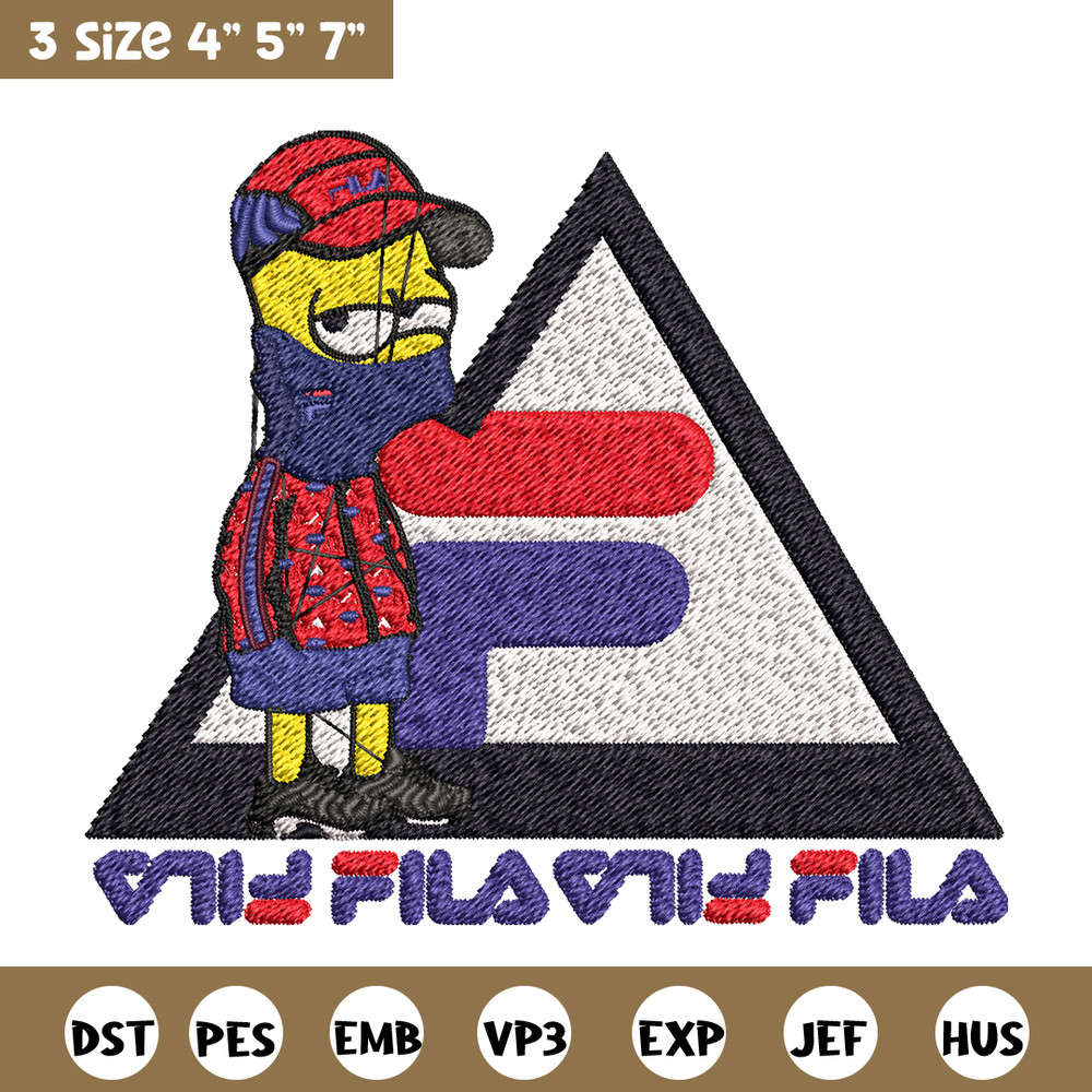 Bart Simpson Fila Embroidery design, Simpson Fila Embroidery, logo design, Embroidery File, Fila logo, Instant download..jpg