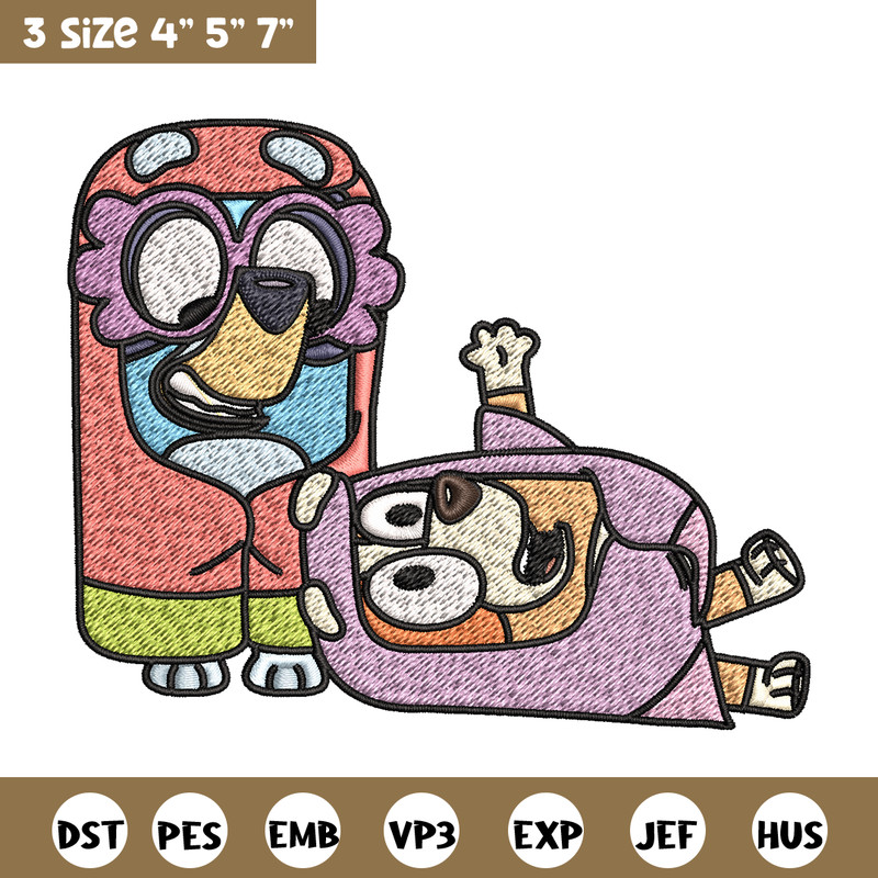 Bluey bingo Embroidery design, Bluey bingo Embroidery, Embroidery File, cartoon design, cartoon shirt, Digital download.jpg