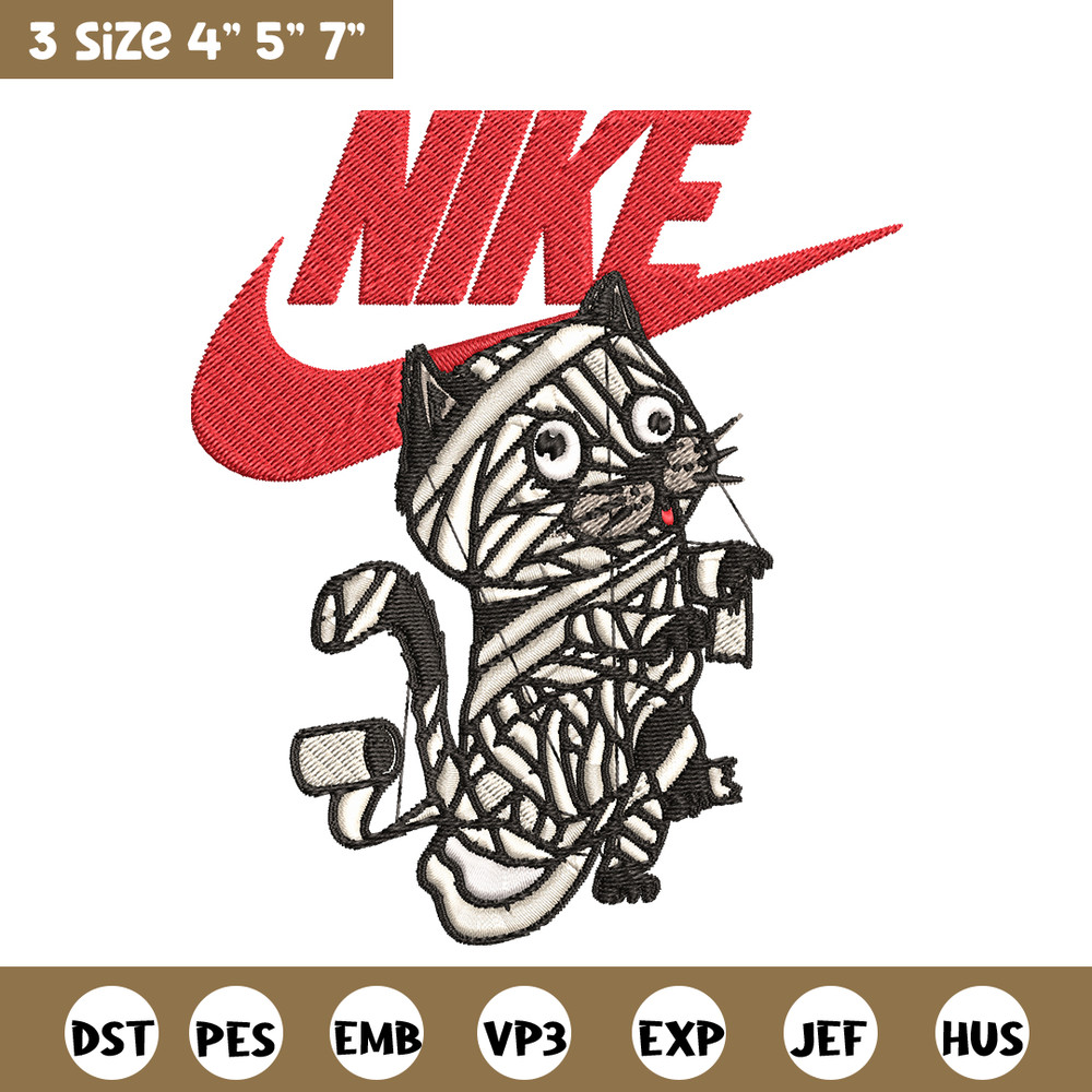 Cat Mummy Nike Embroidery design, Cat Mummy Nike Embroidery, Nike design, Embroidery file, Instant download..jpg