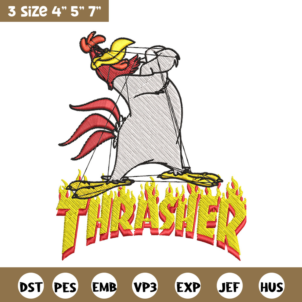 Foghorn Leghorn Thrasher Embroidery design, Foghorn Leghorn Embroidery, logo design, Embroidery File, Instant download..jpg