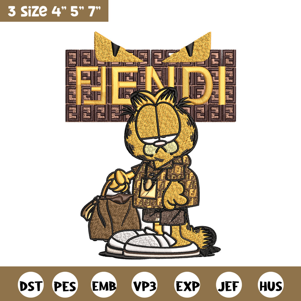 Garfield Fendi Embroidery design, Garfield Fendi cartoon Embroidery, cartoon design, Embroidery File, Digital download..jpg