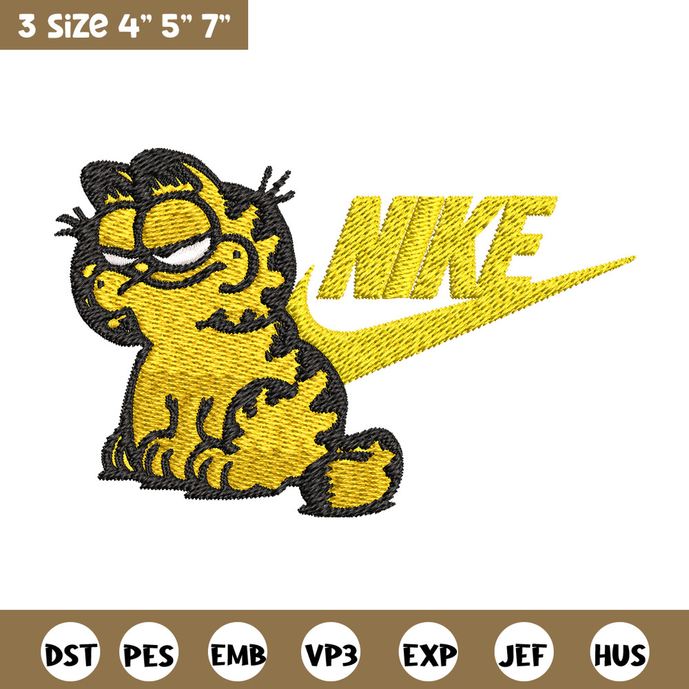 Garfield Nike Embroidery design, cartoon Embroidery, Nike design, Embroidery file, cartoon shirt, Instant download..jpg