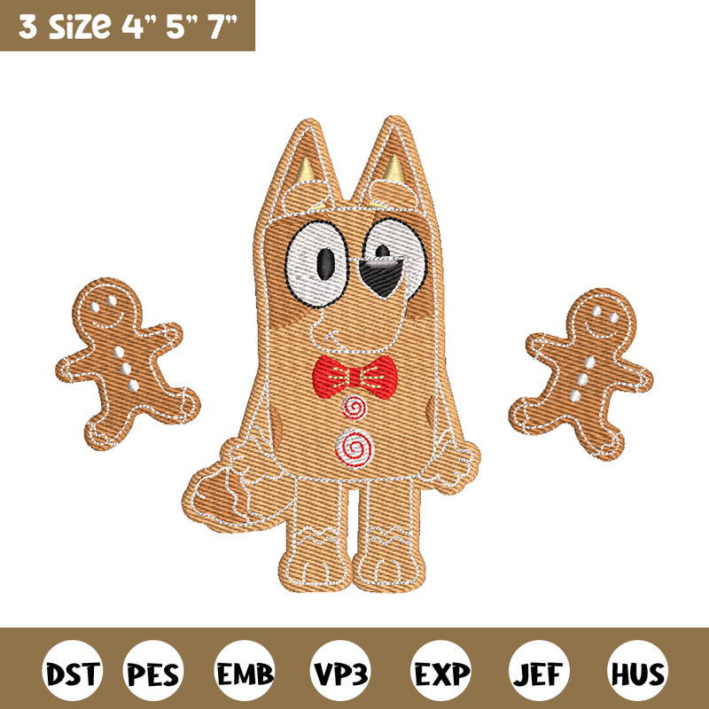 Gingerbread Bluey embroidery design, Bluey embroidery, Chrismas design,Embroidery file,Embroidery shirt,Digital download.jpg